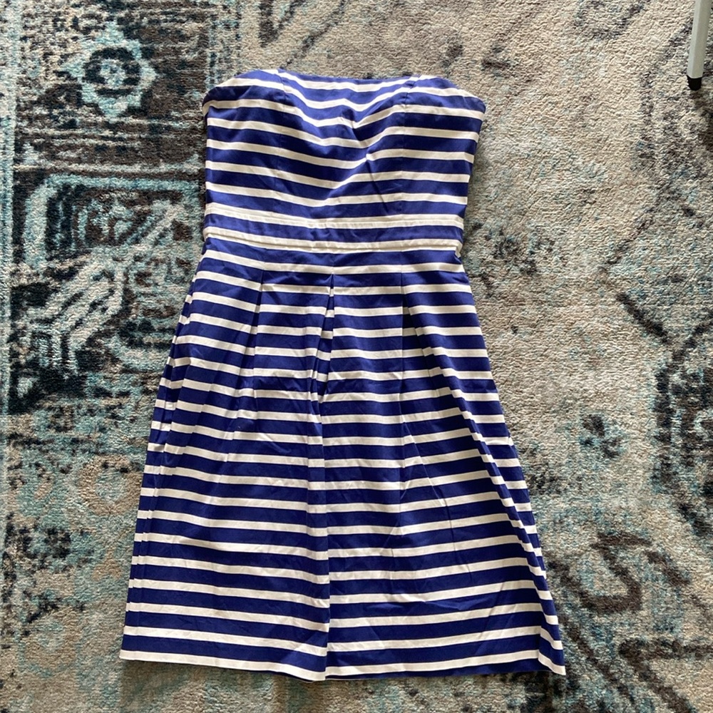 Gap blue & white striped dress with pockets